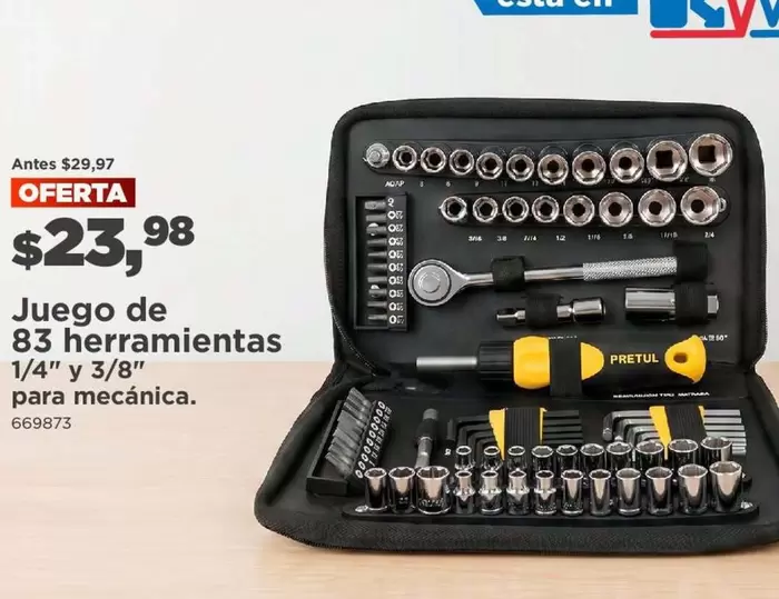Juego de 83 herramientas 1/4" y 3/8"