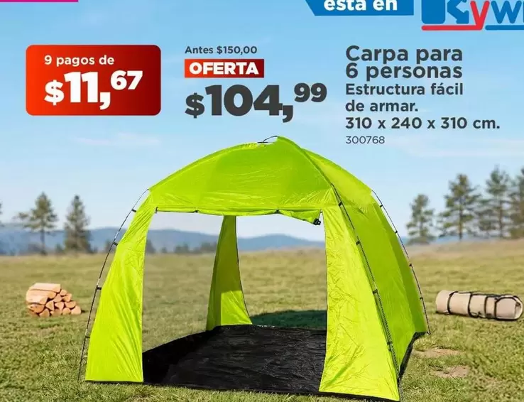 Carpa para 6 personas