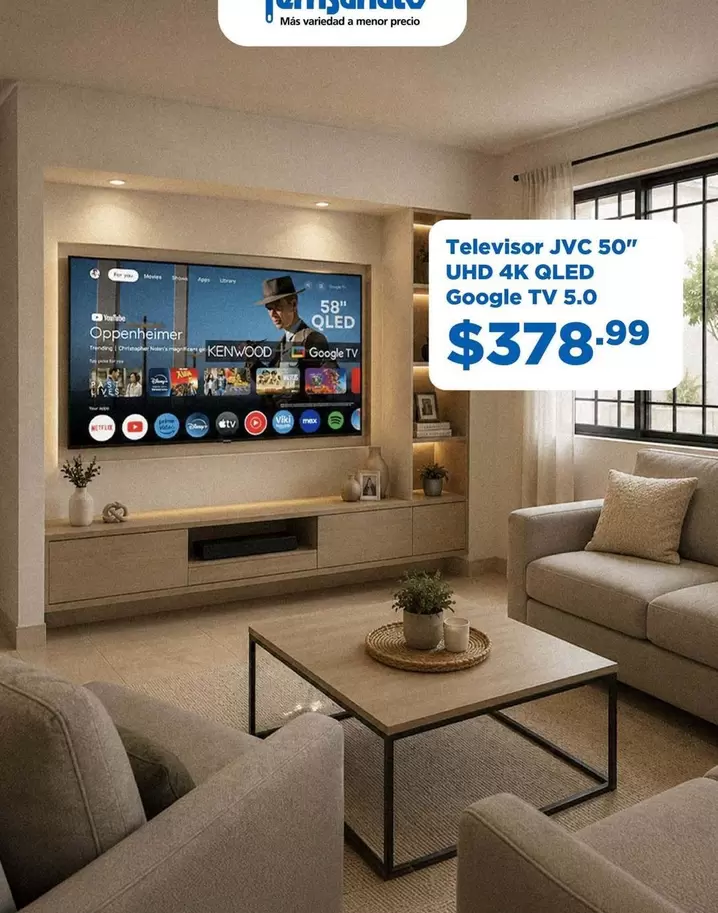 Netflix - Televisor JVC 50" UHD 4K QLED Google TV 5.0