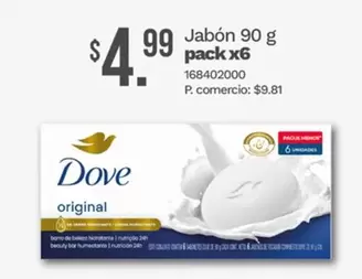 Jabón 90 g pack x6 168402000