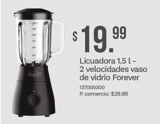 Licuadora 1.5 l - 2 velocidades vaso de vidrio 137005000