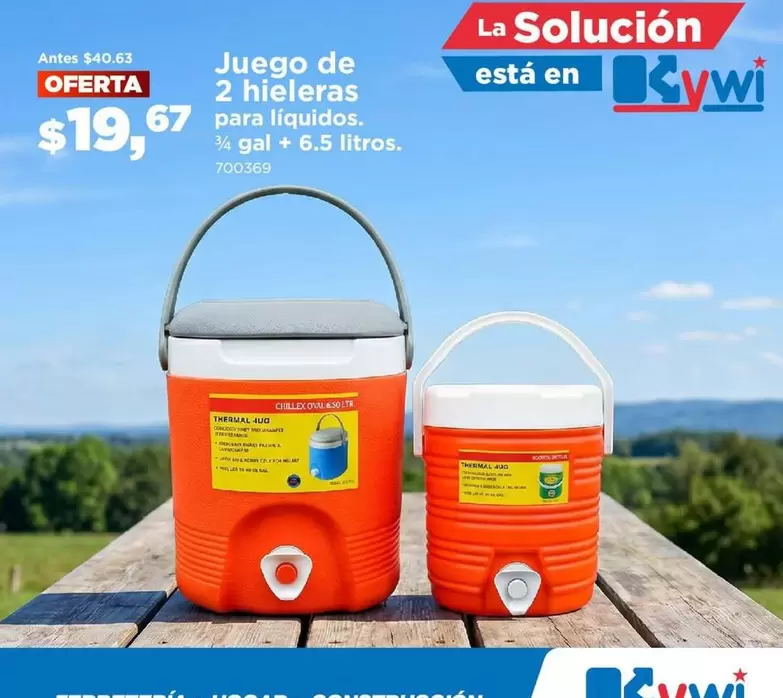 Juego de 2 hieleras para líquidos