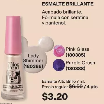 Crush - Esmalte Brillante (Lady Shimmer 180386, Pink Glass 180385, Purple  180388)