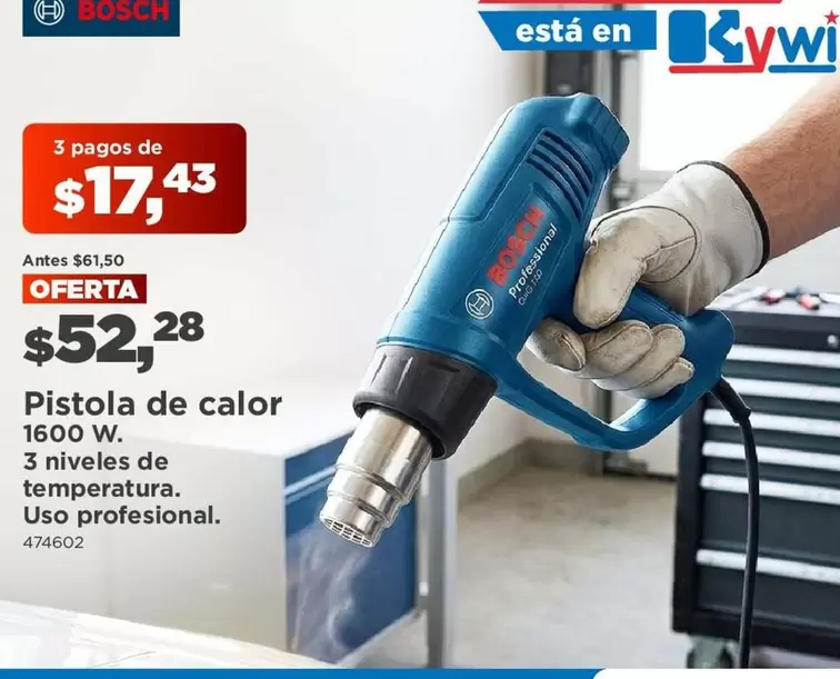 Pistola de calor 1600 W.