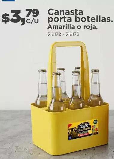Porta - Canasta porta botellas. Amarilla o roja. 319172 - 319173