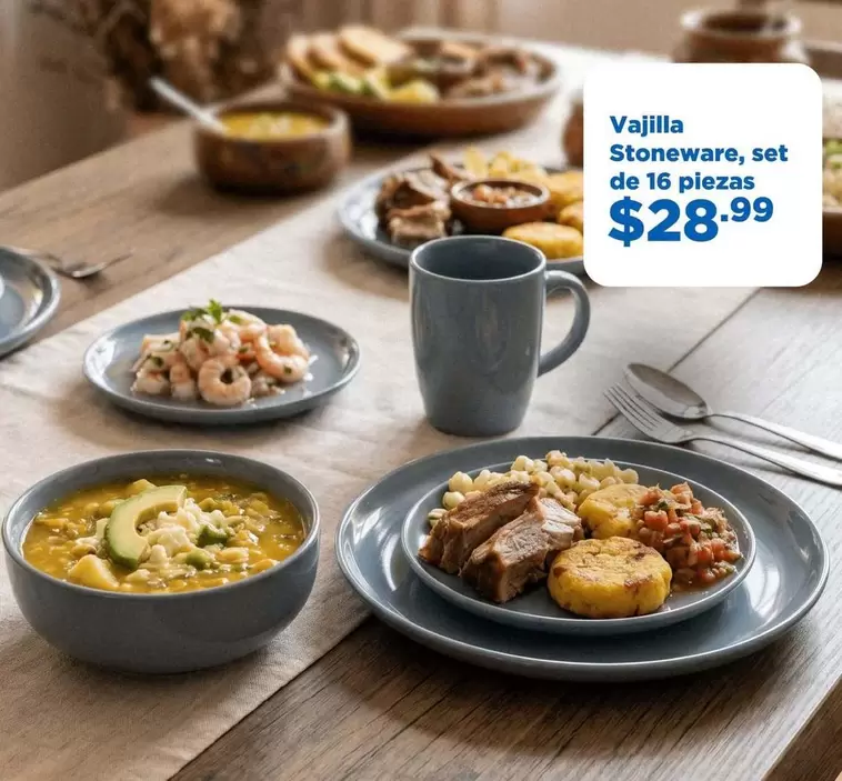 Stoneware, set of 16 piezas