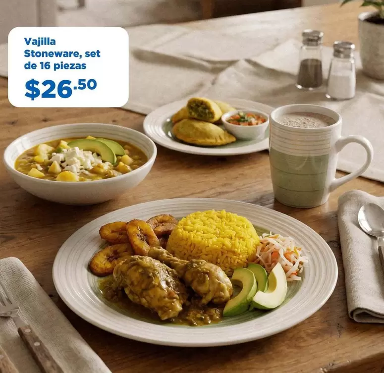 Vajilla Stoneware, set de 16 piezas