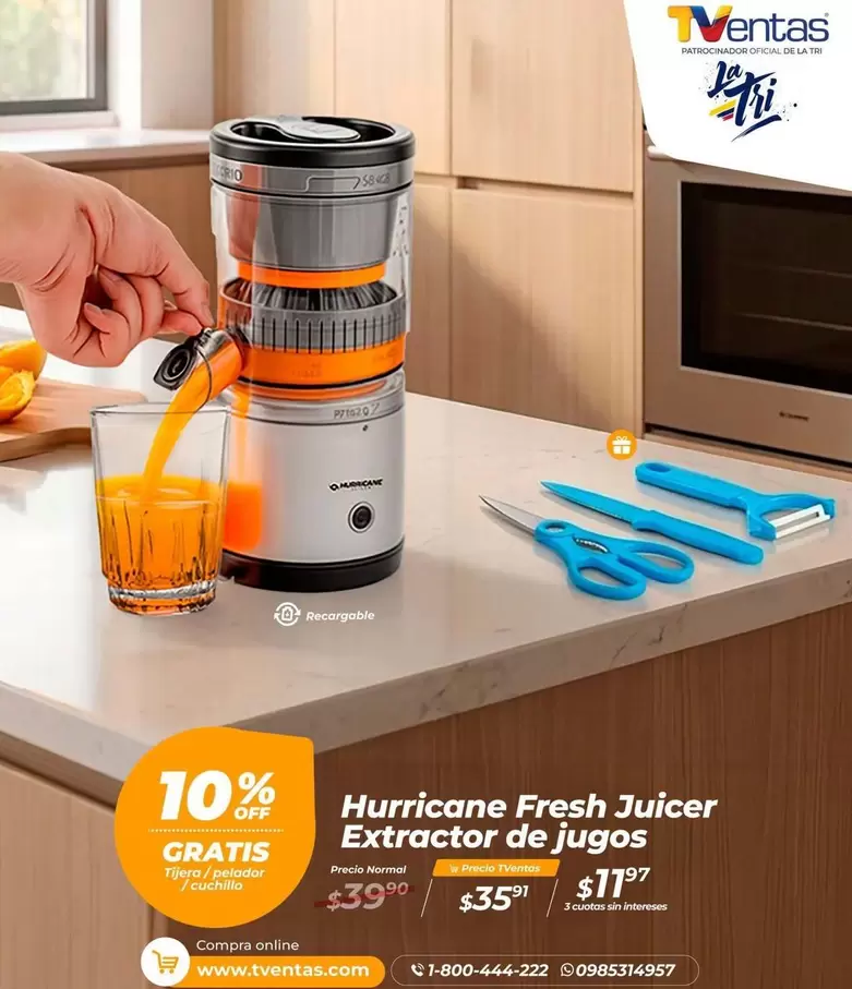 Hurricane Fresh Juicer Extractor de jugos