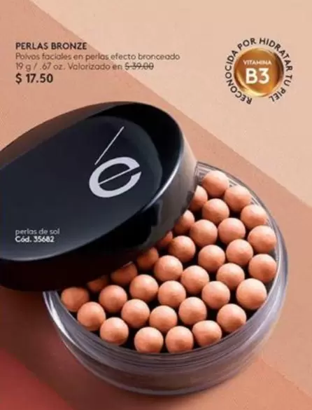 Sol - PERLAS BRONZE Polvos faciales en perlas efecto bronceado Cód. 35682