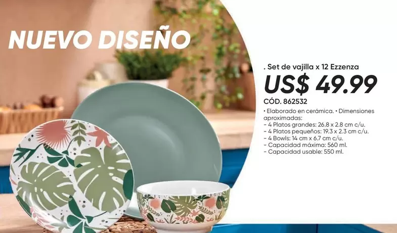 Set de vajilla x 12 Essenza