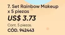 7. Set Rainbow Makeup x 5 piezas CÓD. 942443