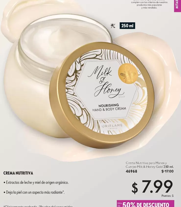 Oriflame - Milk & Honey Nourishing Hand & Body Cream
