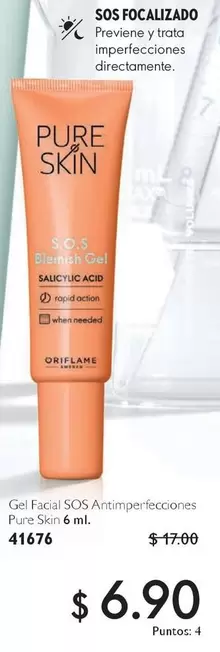 Oriflame - Gel Facial SOS Antimperfectciones Pure Skin 6 ml