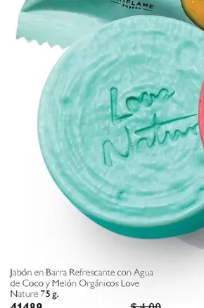 Love - Jabón en Barra Refrescante con Agua de Coco y Melón Orgánicos