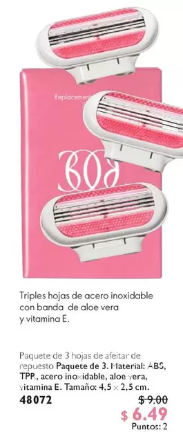 BOD - Paquete de 3 hojas de afeitar 48072