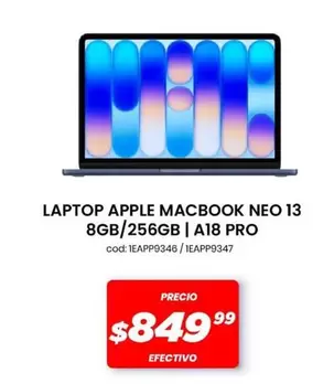 Apple - LAPTOP APPLE MACBOOK NEO 13 8GB/256GB | A18 PRO