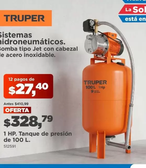 HP - Sistemas hidroneumáticos. Bomba tipo Jet con cabezal de acero inoxidable.