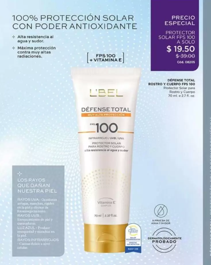 L'bel - PROTECTOR SOLAR FPS 100