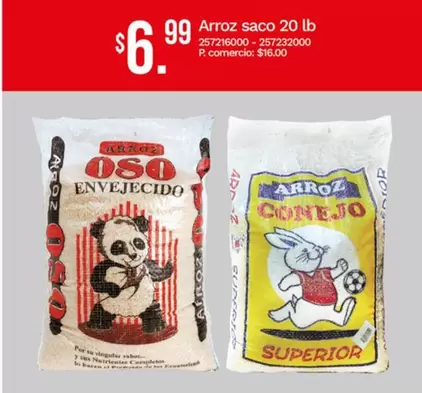 Arroz saco 20 lb 257216000 - 257232000