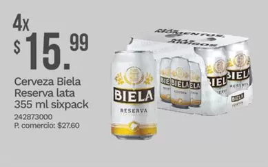 Cerveza Biela Reserva lata 355 ml sixpack 242873000
