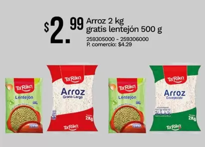 Arroz 2 kg gratis lentejón 500 g