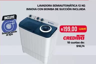 Innova - LAVADORA SEMIAUTOMÁTICA 12 KG