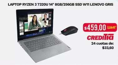 Lenovo - LAPTOP RYZEN 3 7320U 14" 8GB/256GB SSD W11