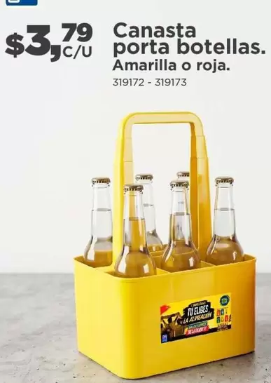 Porta - Canasta porta botellas. Amarilla o roja. 319172 - 319173