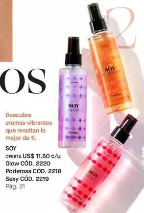 Yanbal - Soy Glow Cód. 2220, Soy Poderosa CÓD. 2218, Soy Sexy CÓD. 2219