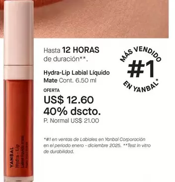 Yanbal - Hydra-Lip Labial Líquido Mate