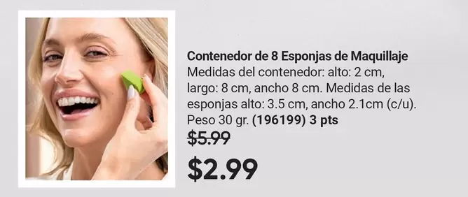 Contenedor de 8 Esponjas de Maquillaje (196199)