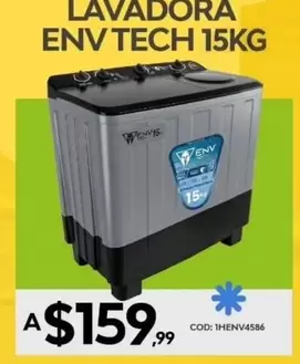 LAVADORA ENV TECH 15KG