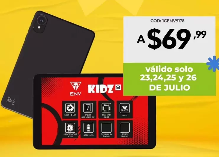 Android - Tablet A $69,99 COD: 1CENV9178