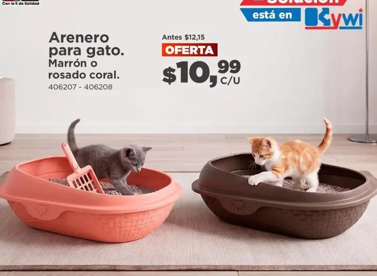 Gato - Arenero para gato. Marrón o rosado coral. 406207 - 406208