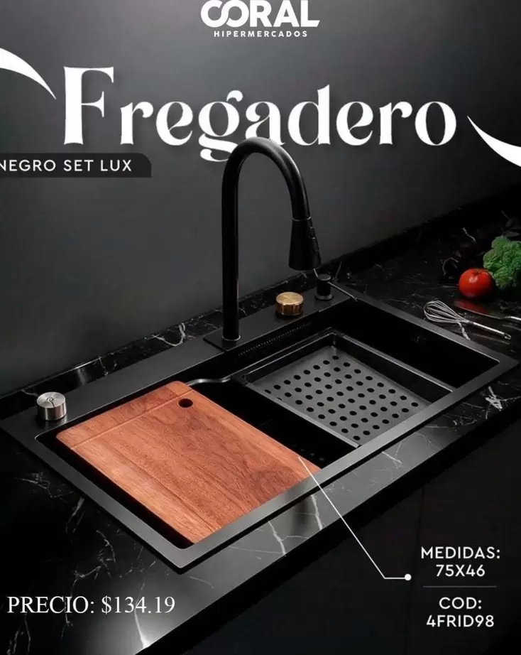 Negro - Fregadero NEGRO SET LUX