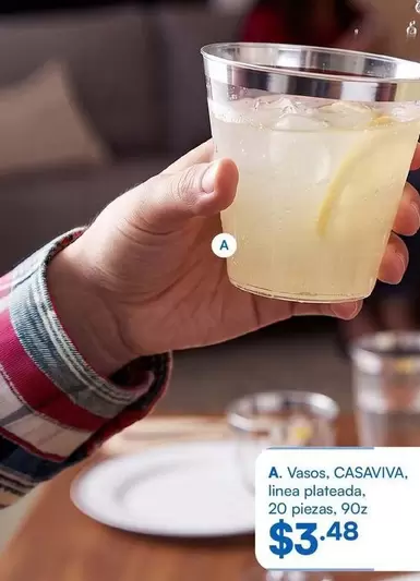 Vasos, linea plateada