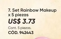 Set Rainbow Makeup x 5 piezas CÓD. 942443