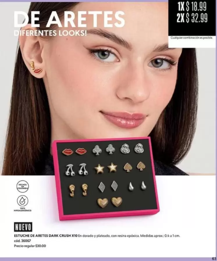 Colombia - Estuche de Aretes Dark Crush X16