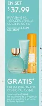 PARFUM 45 ML + GOLDEN VANILLA COLONIA 200 ML
