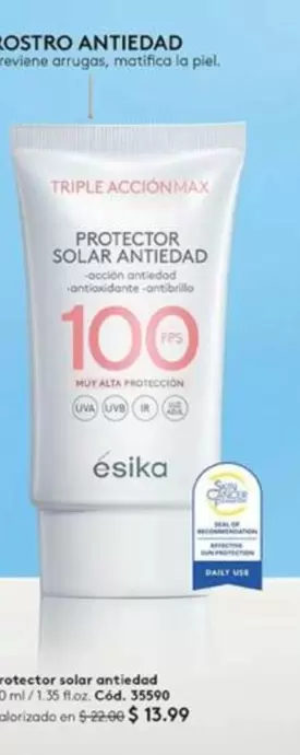Ésika - PROTECTOR SOLAR ANTIEDAD 100
