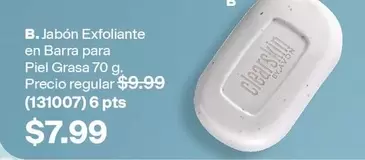 Avon - Jabón Exfoliante en Barra para Piel Grasa 70 g. (131007) 6 pts