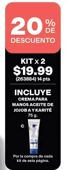 CREMA PARA MANOS ACEITE DE JOJOB A Y KARITÉ