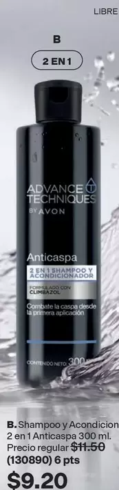 Avon - Shampoo y Acondicionador 2 en 1 Anticaspa Advance Techniques