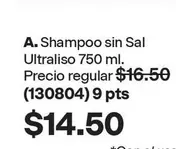 Shampoo sin Sal Ultralisco