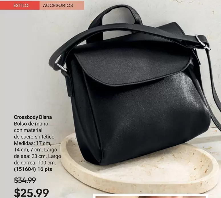Diana - Crossbody Bolso de mano con material de cuero sintético. (151604)