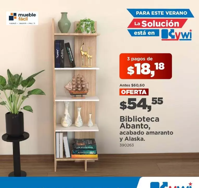 Biblioteca Abanto, acabado amaranto y Alaska. 390263