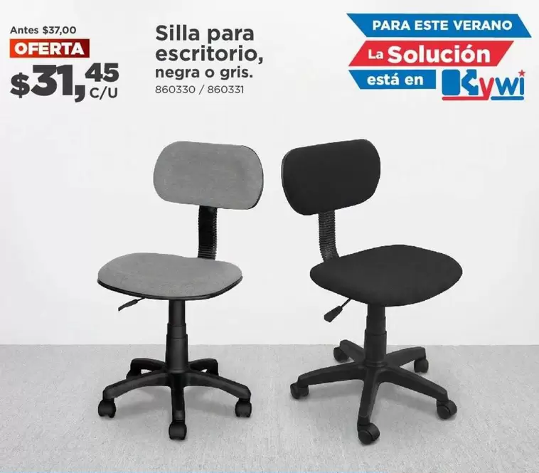Silla para escritorio, negra o gris. 860330 / 860331