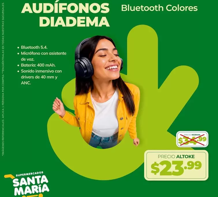 Santa Maria - AUDÍFONOS BLUETOOTH