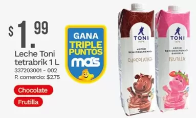 Leche Toni tetrabrik 1 L 337203001 - 002