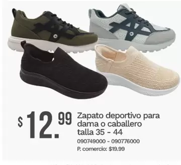 Zapato deportivo para dama o caballero talla 35 - 44